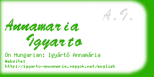 annamaria igyarto business card