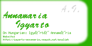 annamaria igyarto business card